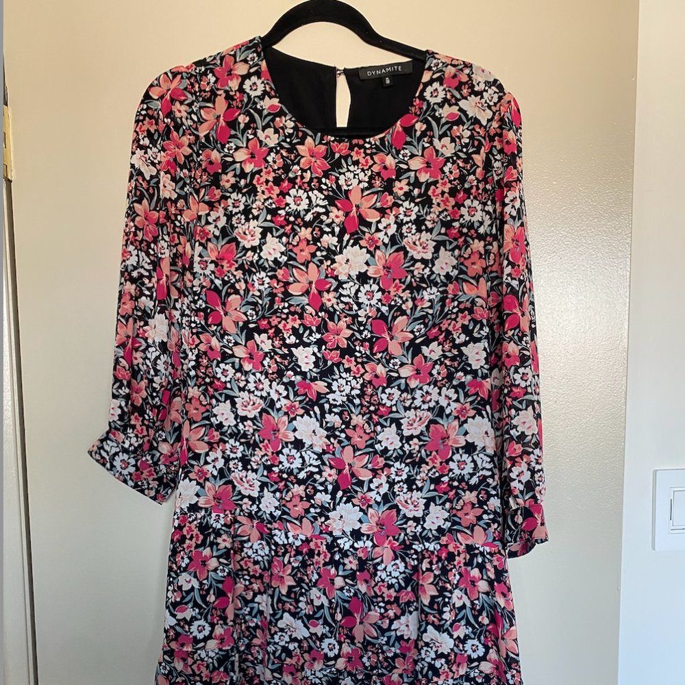 Dynamite Floral Tie Dress